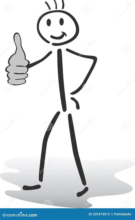 Illustration Of A Stick Man Thumbs Up Ok Stock Vector