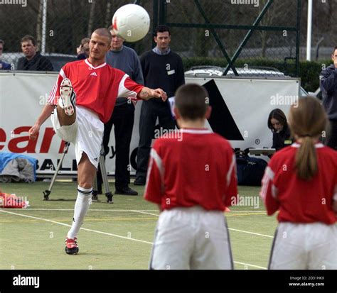 Manchester United And Adidas Ambassador David Beckham Demonstrates