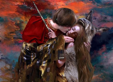 The Kiss Fantasy Luminos Girl Man Leyla Vladi Couple Art
