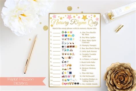 Baby Shower Emoji Nursery Rhyme Game Free Printable