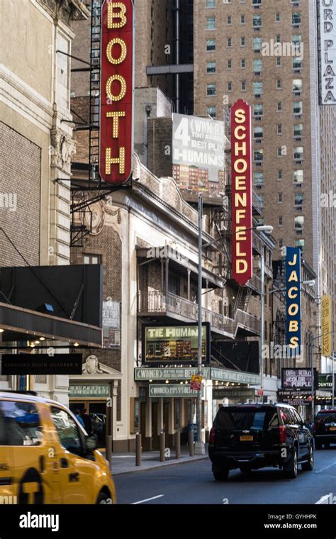 Broadway Theater Marquees Times Square Nyc Stock Photo Alamy