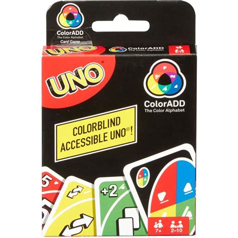 Uno Coloradd Color Blind Card Game For 2 10 Players Ages 7y Walmart