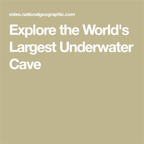 Explore The Worlds Largest Underwater Cave Underwater Caves Tulum