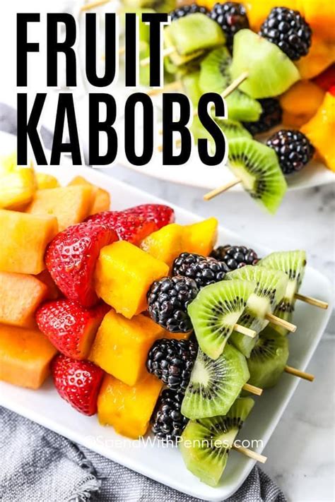 Rainbow Fruit Kabobs Fruit Skewers Fruit Dip Fruit Kabobs Display