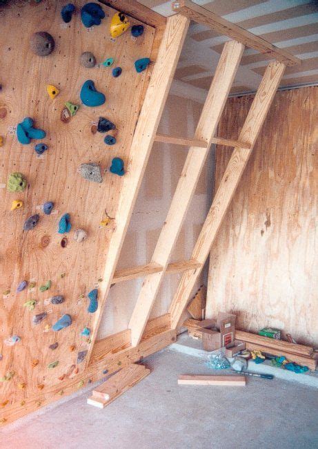 The Hahns Homebuilt Climbing Wall In Our Garage Diy Climbing Wall