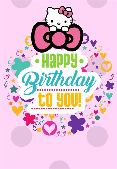 Hello Kitty Birthday Card Printable Free Free Printable Images And
