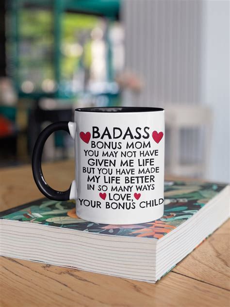 Stepmom Mother S Day Gift Badass Bonus Mom Coffee Mug Etsy