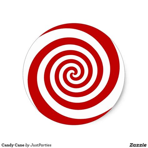 Candy Cane Classic Round Sticker Candy Cane Candy Cane Decorations Holiday