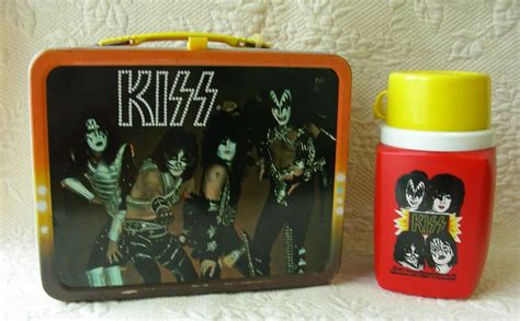 Kiss Antique Lunchbox Thermos Oid 1977 Vintage Heavy Metal Rock Band Lunchbox King Seeley