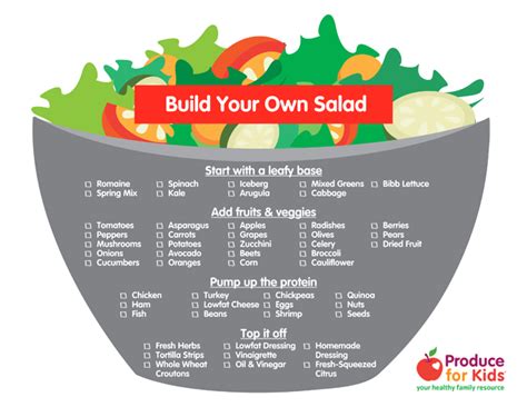 Build Your Own Salad Produce For Kids Great Salad Recipes Kale