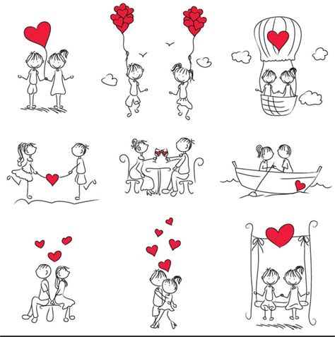 Lovely Love Couples Doodles Couple Cartoon Doodles