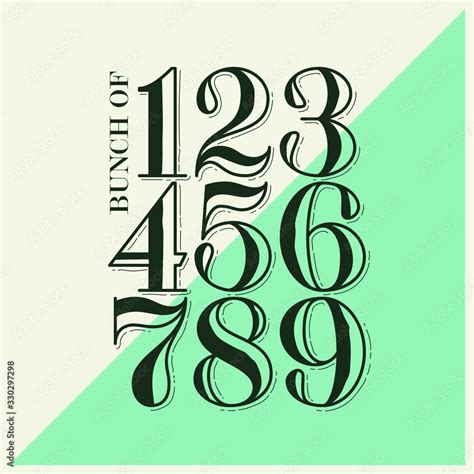 Bunch Of Old Vintage Numbers Stock Vector Adobe Stock