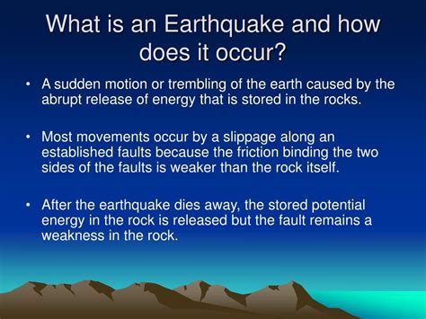 Ppt What Is An Earthquake And How Does It Occur Powerpoint