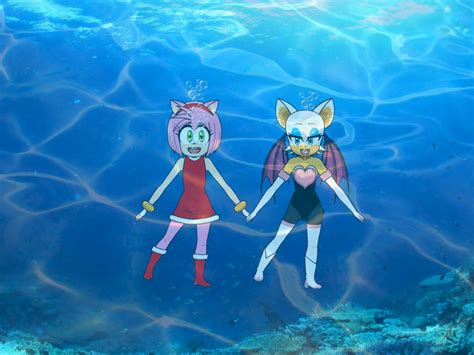 Amy Rose And Rouge Talking Underwater By Crt2mtsu1 On Deviantart