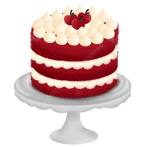 Red Velvet Cake Png Picture Red Velvet Cake With Cream And Cherry Red
