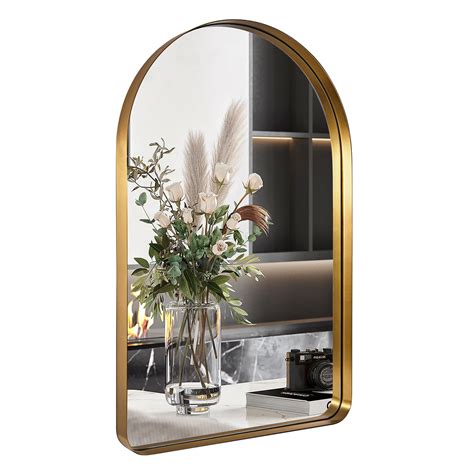 Modern Arched Mirror Bathroom Vanity Mirror Mid Century Stainless Steel