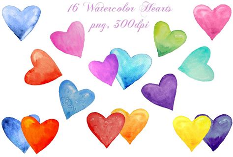 Watercolor Hearts Clip Art Clip Art Library