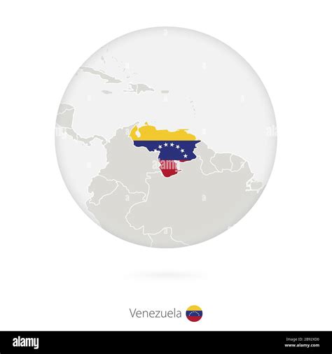 Map Of Venezuela And National Flag In A Circle Venezuela Map Contour