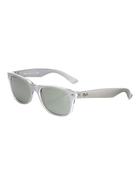 Ray Ban Clear Wayfarer Sunglasses In Silver Lyst