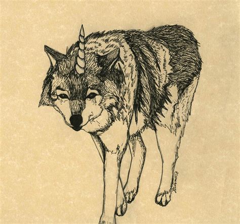 Unicorn Wolf Print