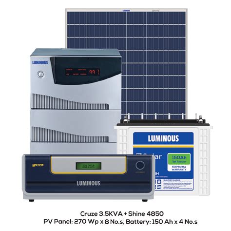 2kW Luminous Solar System: Best Price with Panel, Inverter & Battery