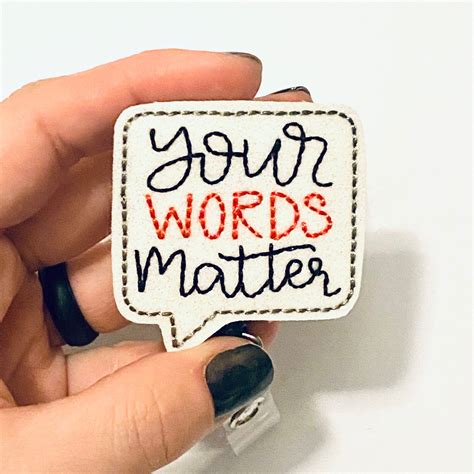 Your Words Matter Retractable Badge Reel Inspirational Etsy