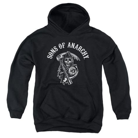 Sons Of Anarchy Soa Reaper Youth Pull Over Hoodie In 2020 Hoodies