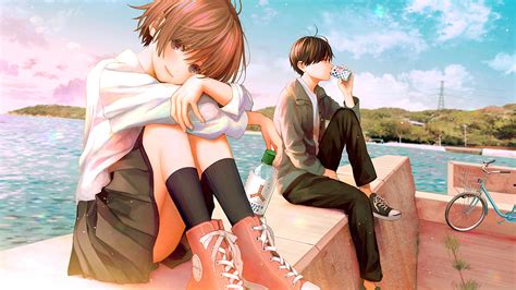 We present you our collection of desktop wallpaper theme: 1920x1080 Teenage Anime Couple School Dress 4k Laptop Full ...