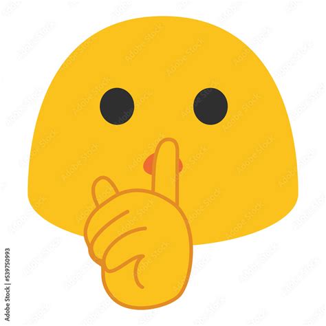 Shushing Face Vector Emoji Label Design Isolated Face With Finger
