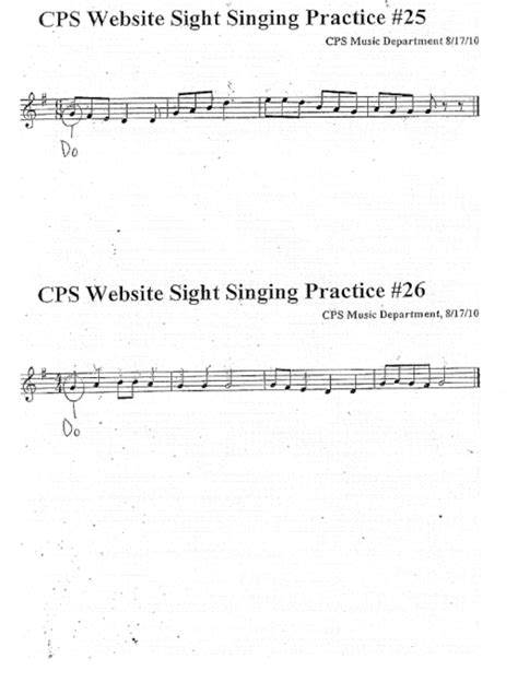 Free Printable Sight Singing Exercises Printable Templates