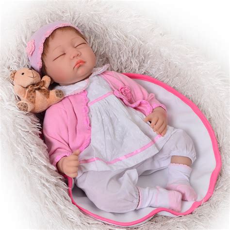 Fashion 22 Inch Reborn Doll Lifelike Sleeping Girl Babies Toy For Kids
