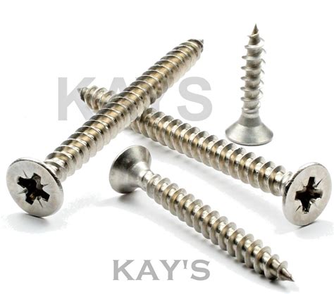 3mm 4g Pozi Countersunk Chipboard Wood Screws Fully Threaded A2