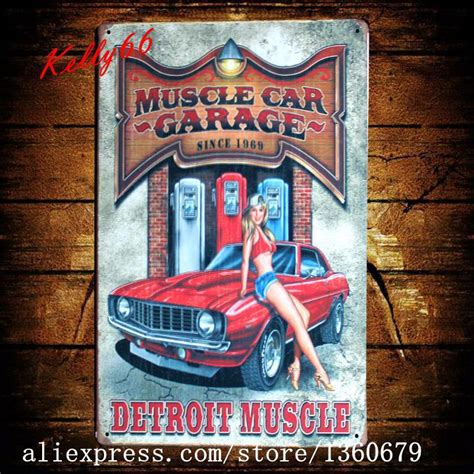 Buy Kelly66 Muscle Car Garage Vintage Metal Plaque