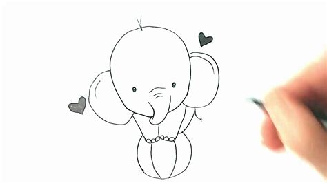 Рисуване на картинка за оцветяване Бебе слонче стъпало на топка Лесна