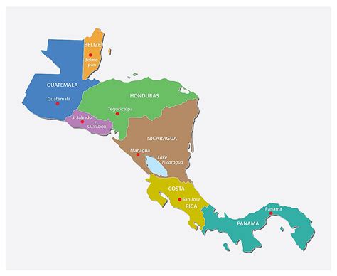 Capital Cities Of Central America - WorldAtlas