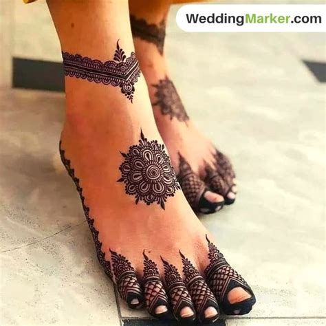 100 Simple Mehndi Designs For Foot Weddingmarker
