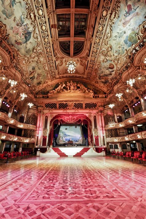 The blackpool tower ballroom is a grandiose hall at the foot of blackpool tower. File:Blackpool Tower Ballroom.jpg - Wikimedia Commons