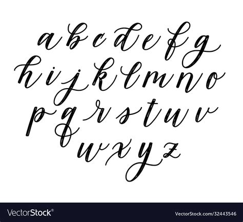 Cute Hand Drawn Faux Calligraphy Doodle Alphabet Vector Image