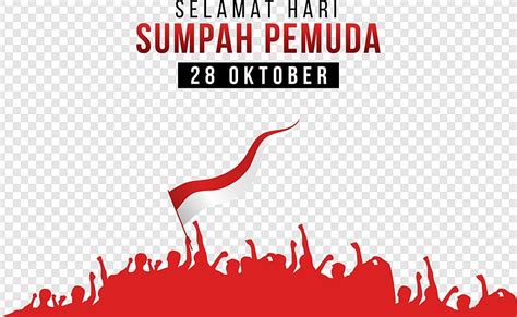 Gambar Sumpah Pemuda Dengan Bendera Indonesia Merah Png Download Gratis