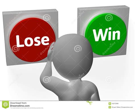 Lose Win Buttons Show Wager Or Loser Stock Illustration Illustration