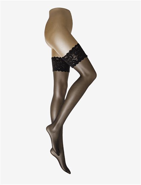 Satin Touch Stay Up Black Kr Wolford Boozt
