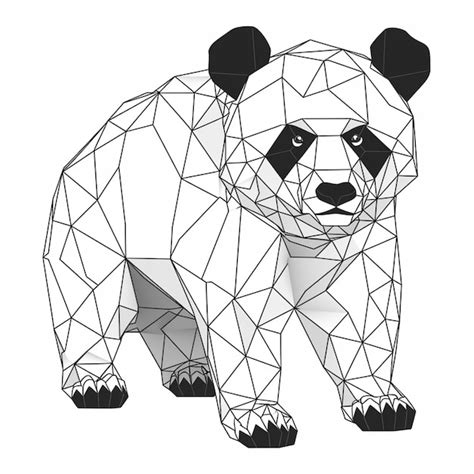 Premium Photo A Close Up Of A Panda Bear Made Of Triangles Generative Ai