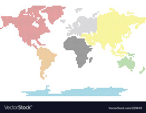 Dotted World Map Royalty Free Vector Image Vectorstock
