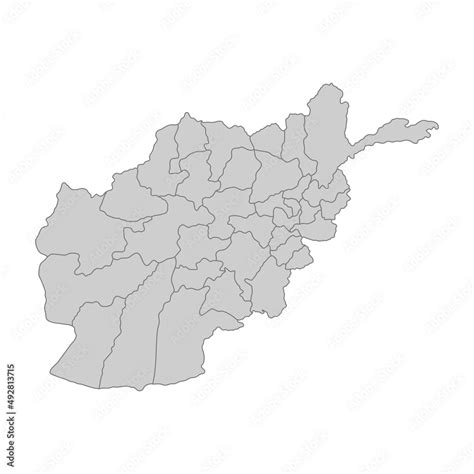 Outline Political Map Of The Afghanistan High Detailed Vector