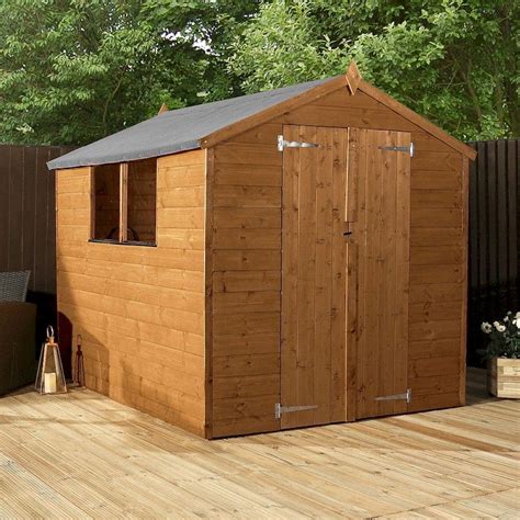 Mercia Classic Pressure Treated Shiplap Double Door Apex Shed 8x6 One