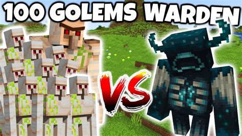 100 Iron Golems Vs 1 Warden Minecraft Mythbusting Youtube