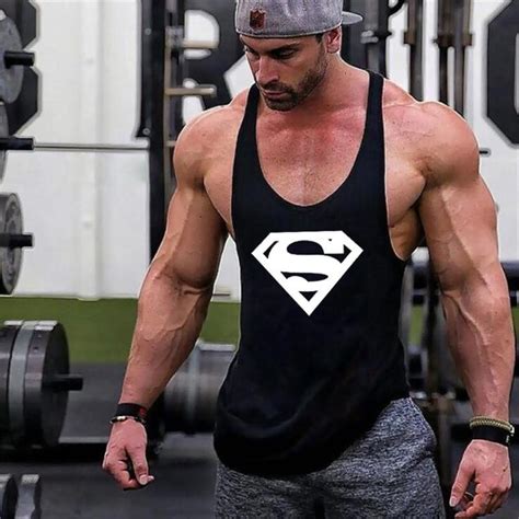 Bodybuilding Stringer Tank Top Superman Sleeveless Fitness Vest Singlet