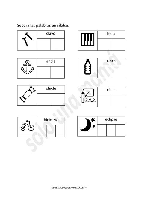 Ejercicios Con La Sílaba Trabada Cl Sólo Una Mamá