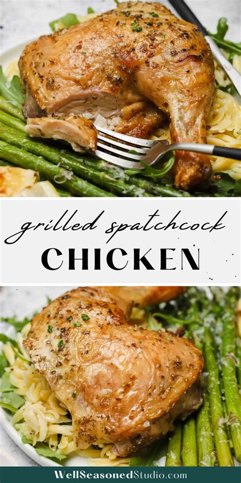 grilled spatchcock chicken with macaroni and asparagus easy recipes dinner recipes cooking
