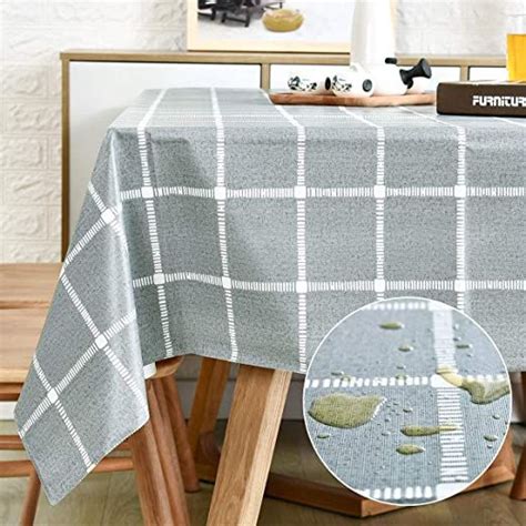Vinyl Oilcloth Tablecloth For Rectangle Tables Wipeable Oil Proof
